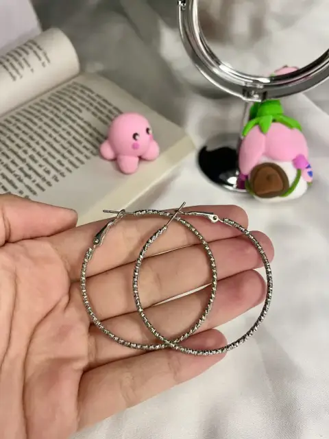 Medium Silver Hoops
