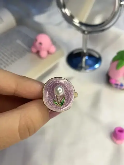 Resin Lavender Adjustable Ring